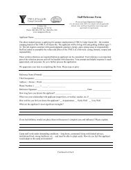 Staff Reference Form - YMCA Camp Greenville