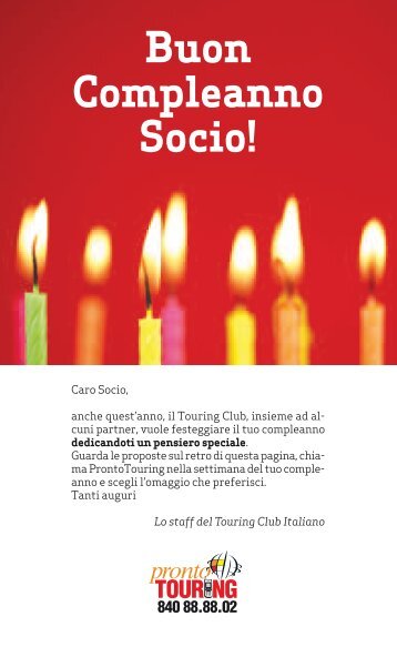 Buon Compleanno Socio! - Touring Club Italiano