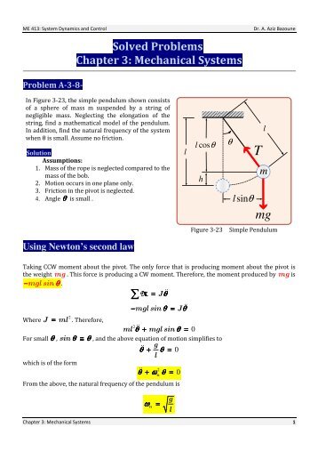 Solved Problems Chapter 3: Mechanical Systems - KFUPM Open ...