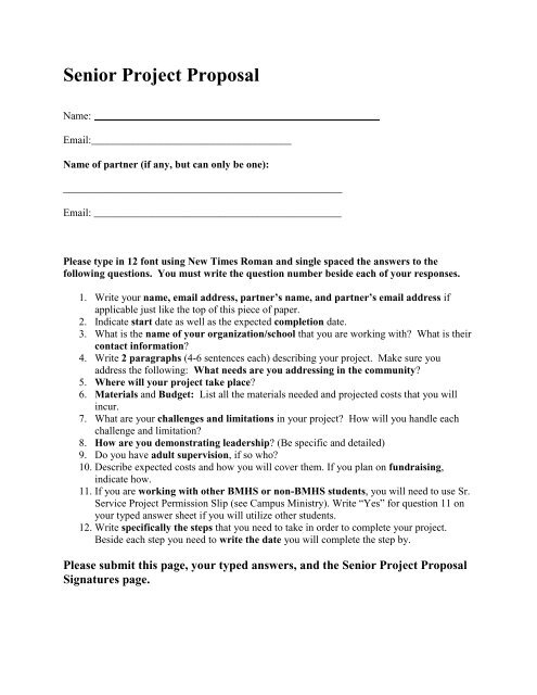 Senior Project Proposal