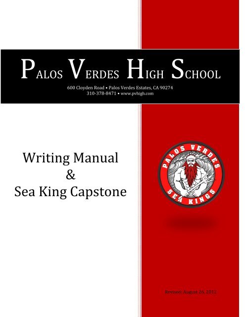 Writing Manual &amp; Sea King Capstone - Palos Verdes High School