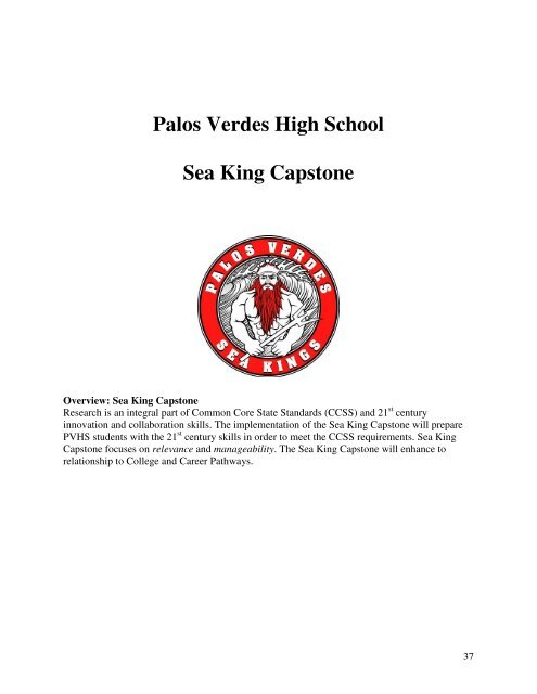 Writing Manual & Sea King Capstone - Palos Verdes High School