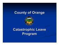 County of Orange Catastrophic Leave Program - OC Public Libraries