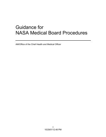 Guidance for NASA Medical Board Procedures - Task Book