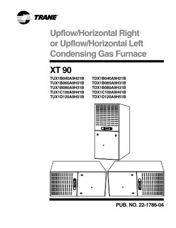 Trane Product Data Upflow/Horizontal Right or Upflow/Horizontal ...