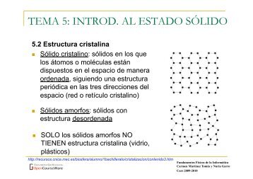 TEMA 5: INTROD. AL ESTADO SÃLIDO