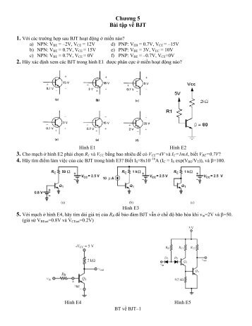 ChÆ°Æ¡ng 5 BÃ i táº­p vá» BJT