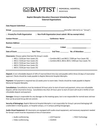 Classroom Request Form