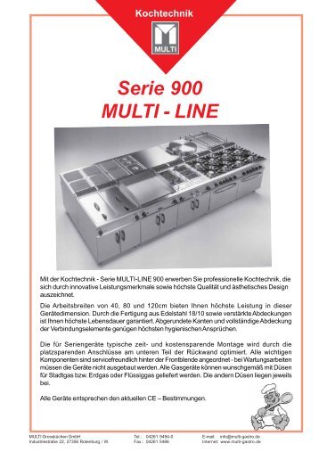 Serie 900 MULTI - LINE - MULTI Großküchen GmbH