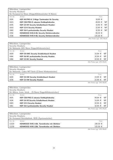 Aktuelle Fachhandels-Preisliste herunterladen - Maas