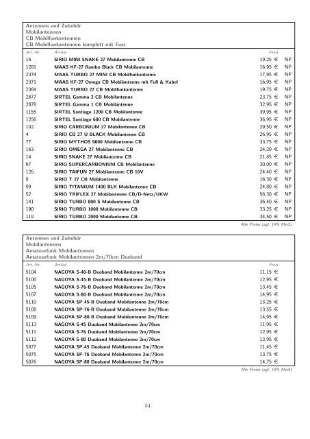 Aktuelle Fachhandels-Preisliste herunterladen - Maas