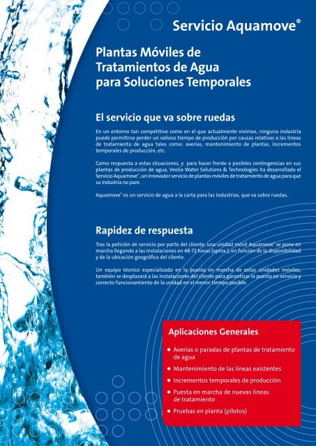 Servicio AQUAMOVE® - Veolia Water