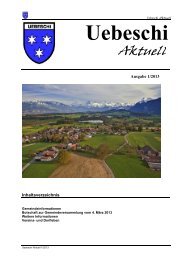 Aktuell - in der Gemeinde Uebeschi