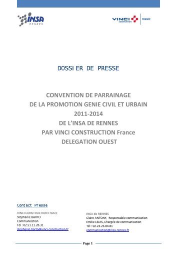 CONVENTION DE PARRAINAGE DE LA ... - INSA Rennes