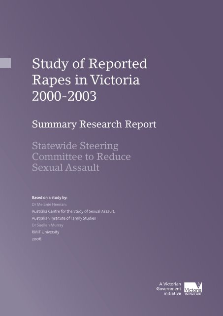 Study of reported rapes in Victoria - 2000-2003 (PDF 447.9 KB)