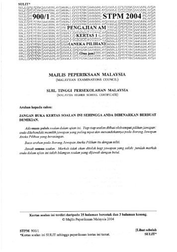 STPM 2004 - Jabatan Pelajaran Negeri Kedah