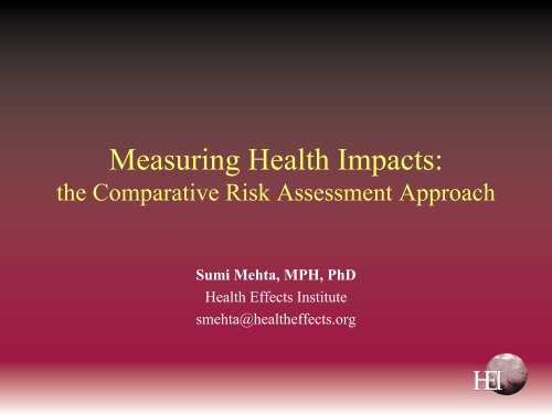 the Comparative Risk Assessment Approach ... - Clean Air Institute