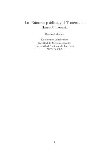 Los NÃºmeros p-Ã¡dicos y el Teorema de Hasse-Minkowski - IAM