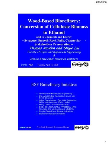 Wood-Based Biorefinery: Conversion of Cellulosic Biomass to Ethanol