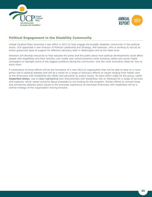 Download a PDF of the report here - United Cerebral Palsy