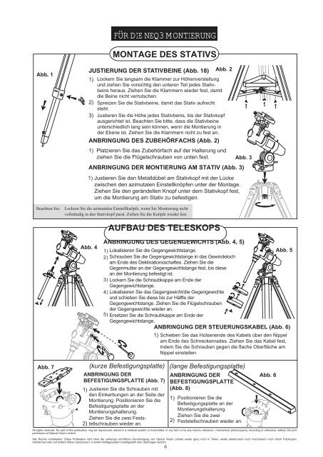 BEDIENUNGSANLEITUNG - APM Telescopes