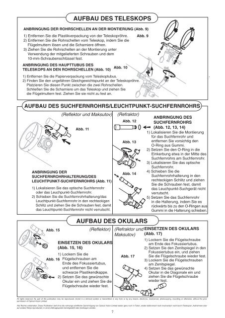 BEDIENUNGSANLEITUNG - APM Telescopes