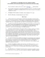 Amendment to Memorandum of Understanding Concerning Boulder ...