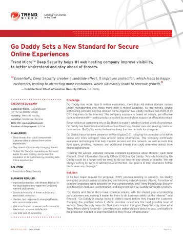 Go Daddy Sets a New Standard for Secure Online ... - Trend Micro