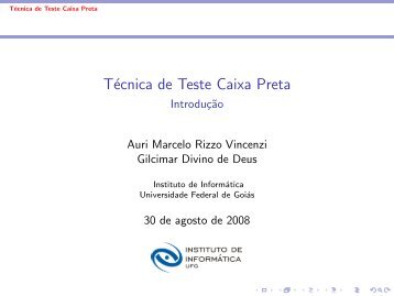 Técnica de Teste Caixa Preta - Introduįão - Instituto de Informática