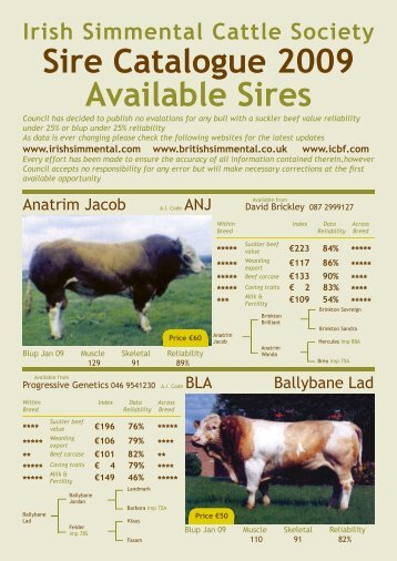 iscs sire catalogue 09 mk7 low res.pdf - Irish Simmental Cattle Society