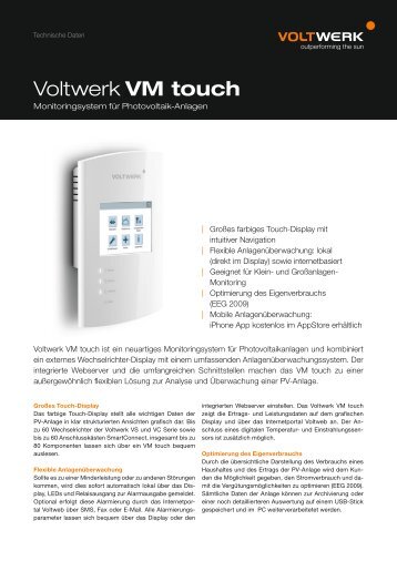 Voltwerk VM touch - Mare Solar