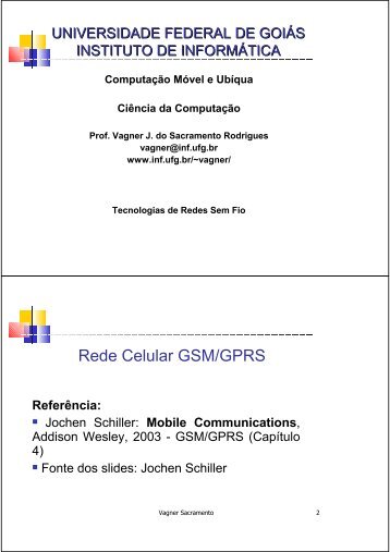 Redes GSM - Instituto de Informática - UFG