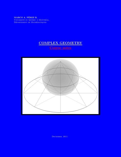 COMPLEX GEOMETRY Course notes