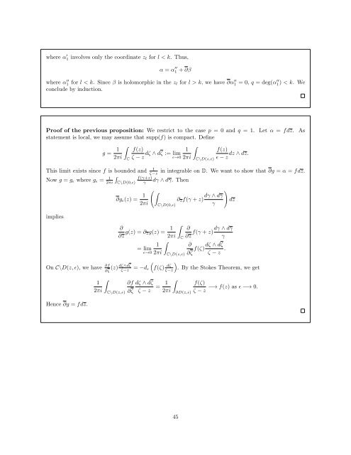 COMPLEX GEOMETRY Course notes