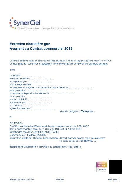 Avenant chaudiere 2012.pdf - SynerCiel