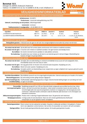 MSDS - Womi NL 04-41011 - PartsPoint