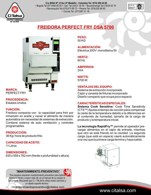 freidora perfect fry dsa 5700 [50001008] - Citalsa