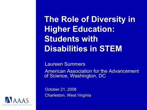 The Role of Diversity in Higher Education: Students with Disabilities ...