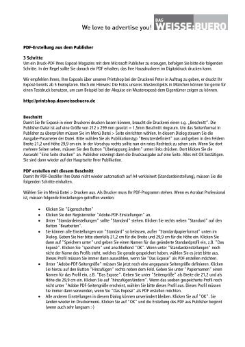 PDF-Erstellung aus dem Publisher 3 Schritte Um ... - das weisse buero