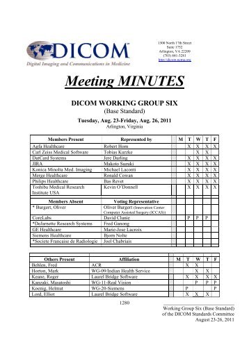 Meeting MINUTES DICOM WORKING GROUP SIX