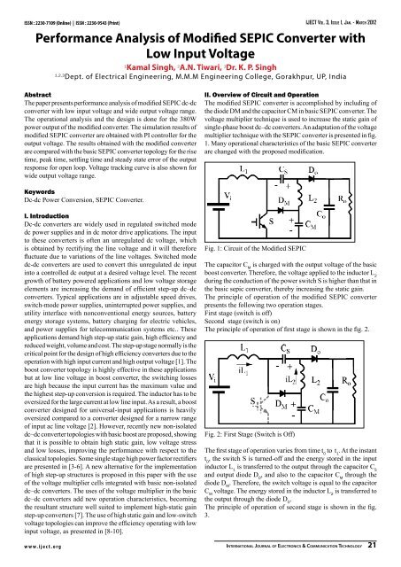Performance Analysis of Modified SEPIC Converter with Low ... - iject