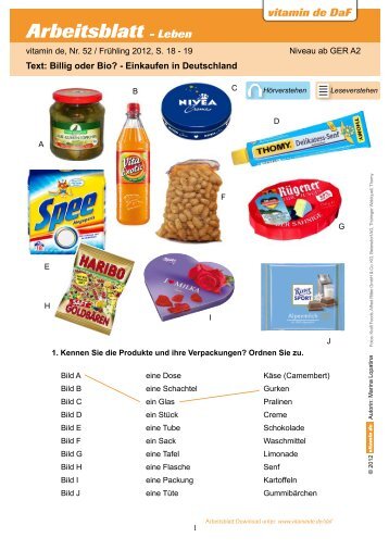 ArbeitsblÃ¤tter herunterladen - Deutsch lernen mit vitamin de