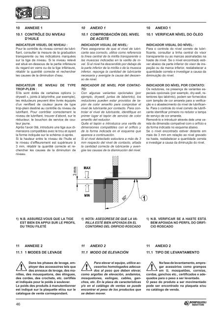 Manuel d'installation et d'entretien - Manual instalación ... - Bonfiglioli