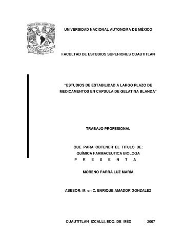 estudios de estabilidad a largo plazo de - Universidad Nacional ...
