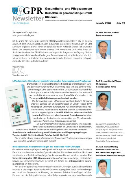 Newsletter fÃ¼r Arztpraxen 3-2012 - GPR Gesundheits- und ...