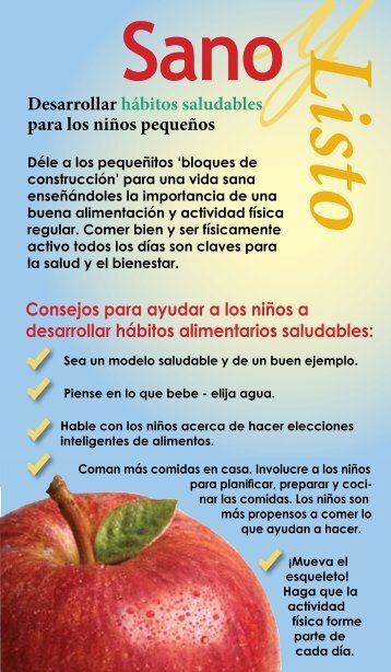 Desarrollar hÃ¡bitos saludables para los niÃ±os pequeÃ±os