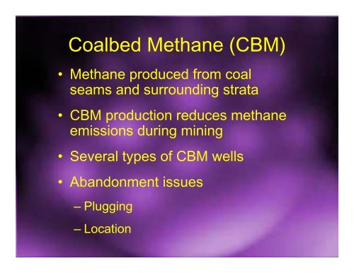 Oil, Gas and CBM Wells Near Coal Mines - Office of Fossil Energy