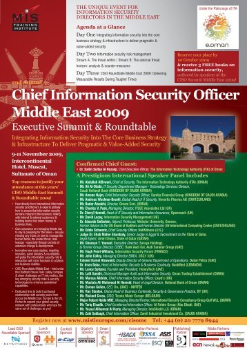 Chief Information Security Officer Middle East 2009 - MIS Training