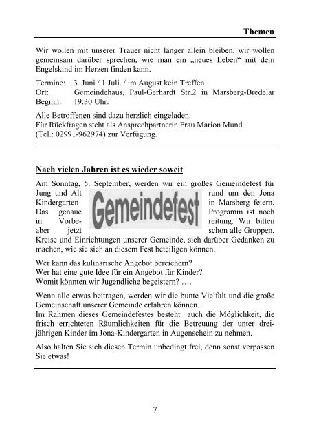 MÃ¤nnerkreis Bredelar - Evangelische Kirchengemeinde Marsberg