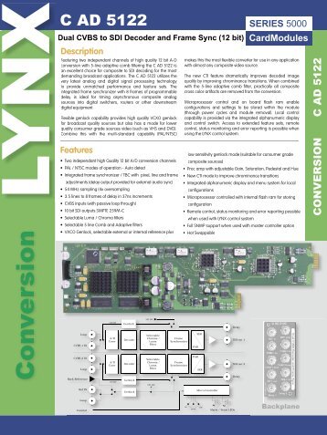 Dual CVBS to SDI Decoder and Frame Sync (12 ... - LYNX Technik AG